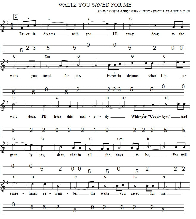 the waltz you saved for me mandolin sheet music
