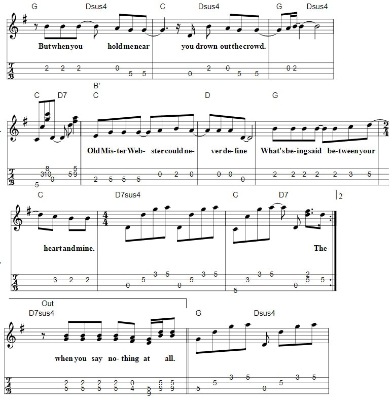 When you say nothing at all mandolin tab with chords page three