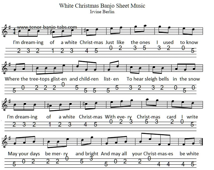 White Christmas Banjo And Mandolin Tab