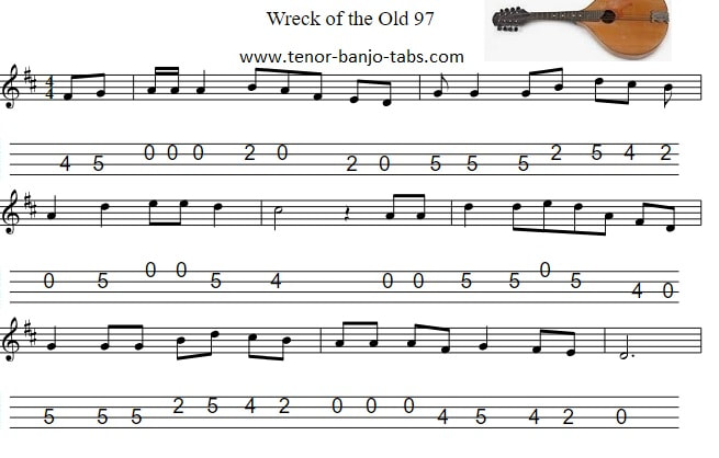 mandolin tab the wreck of the old 97 key of d